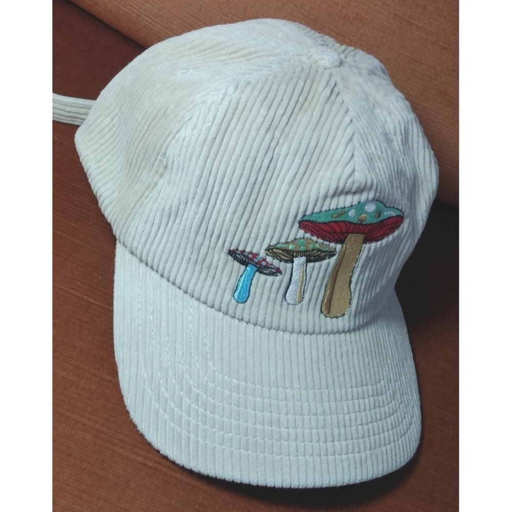 MUSHROOM Fungi Beige CORDUROY Strapback 5-Panel Nature Hat Valley Cruise Press‎ - Picture 2 of 6